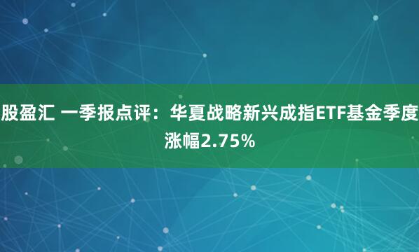 股盈汇 一季报点评：华夏战略新兴成指ETF基金季度涨幅2.75%