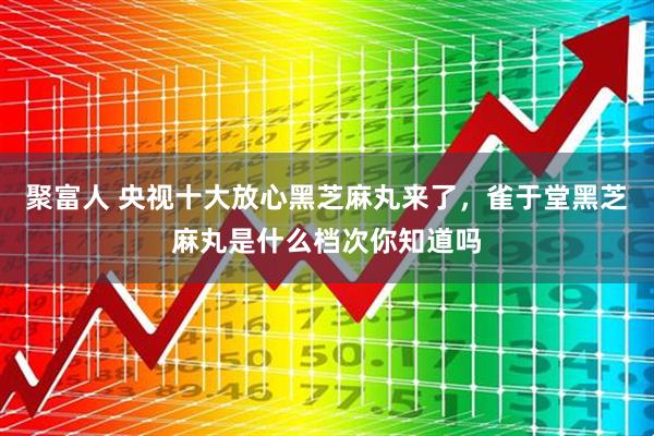 聚富人 央视十大放心黑芝麻丸来了，雀于堂黑芝麻丸是什么档次你知道吗